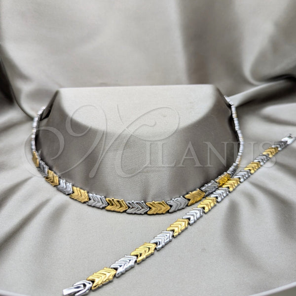 Stainless Steel Bracelet — Necklace and Bracelet Polished Two Tone 06. — main product view — SKU 163914 | Acero Inoxidable brazalete — Necklace and Bracelet pulido Two Tone 06. — SKU 163914