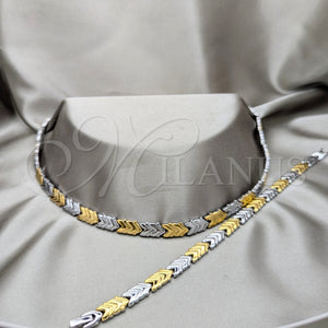 Stainless Steel Bracelet — Necklace and Bracelet Polished Two Tone 06. — main product view — SKU 163914 | Acero Inoxidable brazalete — Necklace and Bracelet pulido Two Tone 06. — SKU 163914