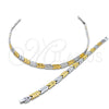 Stainless Steel Necklace and Bracelet, Polished, Two Tone, 06.116.0111
