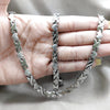Stainless Steel Necklace and Bracelet, Polished, Rhodium Finish, 06.116.0114
