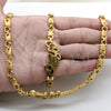 Stainless Steel Necklace and Bracelet, Polished, Golden Finish, 06.116.0115
