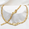 Stainless Steel Necklace and Bracelet, Polished, Golden Finish, 06.116.0115