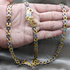 Stainless Steel Necklace and Bracelet, Polished, Two Tone, 06.116.0117