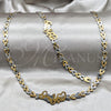 Stainless Steel Necklace and Bracelet, Polished, Two Tone, 06.116.0117