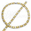Stainless Steel Necklace and Bracelet, Polished, Two Tone, 06.116.0120