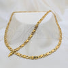 Stainless Steel Necklace and Bracelet, Polished, Golden Finish, 06.116.0121