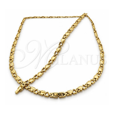 Stainless Steel Necklace and Bracelet, Polished, Golden Finish, 06.116.0121