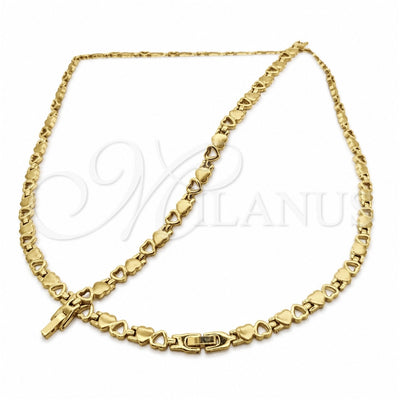 Stainless Steel Necklace and Bracelet, Polished, Golden Finish, 06.116.0121 for wholesale, main product view