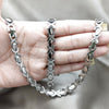 Stainless Steel Necklace and Bracelet, Polished, Rhodium Finish, 06.116.0122