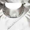 Stainless Steel Necklace and Bracelet, Polished, Rhodium Finish, 06.116.0122