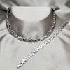 Stainless Steel Necklace and Bracelet, Polished, Rhodium Finish, 06.116.0122