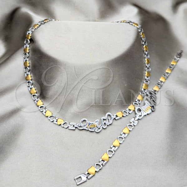 Stainless Steel Bracelet — Necklace and Bracelet Polished Two Tone 06. — main product view — SKU 163927 | Acero Inoxidable brazalete — Necklace and Bracelet pulido Two Tone 06. — SKU 163927