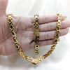 Stainless Steel Necklace and Bracelet, Love Design, Polished, Golden Finish, 06.116.0131