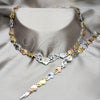 Stainless Steel Necklace and Bracelet, Heart Design, Polished, Tricolor, 06.116.0132