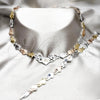 Stainless Steel Necklace and Bracelet, Heart Design, Polished, Tricolor, 06.116.0132