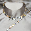 Stainless Steel Necklace and Bracelet, Heart Design, Polished, Tricolor, 06.116.0132