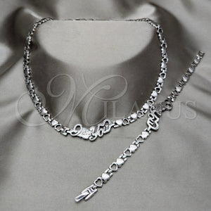 Stainless Steel Bracelet — Necklace and Bracelet Heart Design Polished 06. — main product view — SKU 163933 | Acero Inoxidable brazalete — Necklace and Bracelet corazón diseño pulido 06. — SKU 163933
