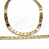 Stainless Steel Necklace and Bracelet, Polished, Two Tone, 06.116.0134