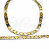 Stainless Steel Necklace and Bracelet, Polished, Two Tone, 06.116.0134
