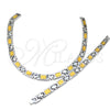 Stainless Steel Necklace and Bracelet, Polished, Two Tone, 06.116.0135
