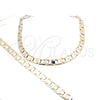 Stainless Steel Necklace and Bracelet, Polished, Two Tone, 06.116.0137