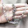 Stainless Steel Necklace and Bracelet, Heart and Love Design, Polished, Rhodium Finish, 06.116.0138