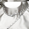 Stainless Steel Necklace and Bracelet, Heart and Love Design, Polished, Rhodium Finish, 06.116.0138