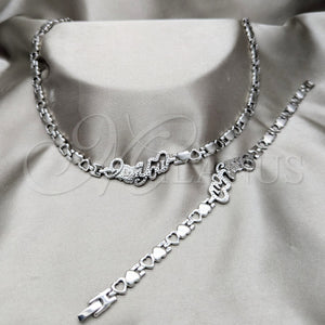 Stainless Steel Bracelet — Necklace and Bracelet Heart and Love Design Polished — main product view — SKU 163938 | Acero Inoxidable brazalete — Necklace and Bracelet corazón and Love diseño pulido — SKU 163938