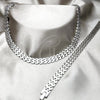 Stainless Steel Necklace and Bracelet, Polished, Rhodium Finish, 06.116.0140