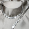 Stainless Steel Necklace and Bracelet, Polished, Rhodium Finish, 06.116.0140