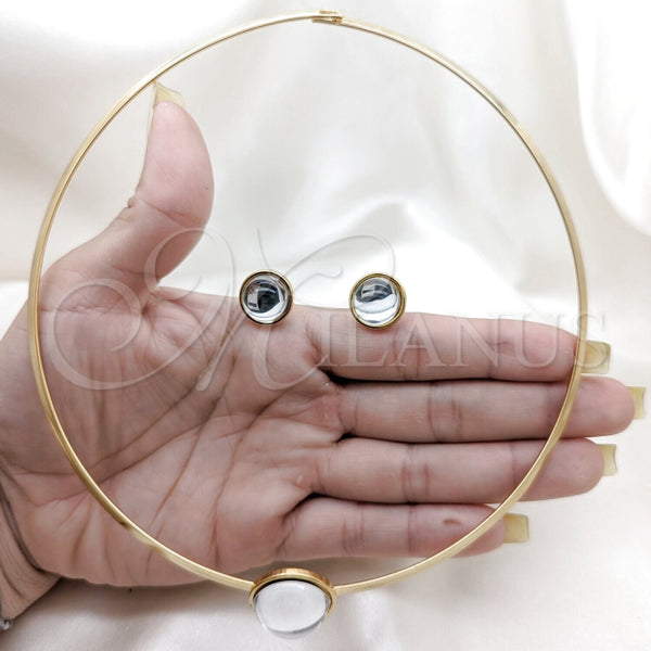 Stainless Steel Ring — Necklace and Earring with White Crystal Polished 06. — alternate product view — SKU 163964 | Acero Inoxidable anillo — Necklace and Earring with cristal blanco pulido 06. — SKU 163964