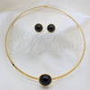 Stainless Steel Ring — Necklace and Earring with Black Crystal Polished 06. — alternate product view — SKU 163966 | Acero Inoxidable anillo — Necklace and Earring with negro cristal pulido 06. — SKU 163966