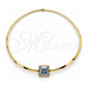 Stainless Steel Fancy Necklace, Twist Design, with White Crystal, Polished, Golden Finish, 04.116.0109 (Thickness, 17 Inches Length)