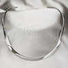 Stainless Steel Basic Necklace, Twist Design, Polished, Rhodium Finish, 04.116.0117 (Thickness, 17 Inches Length)