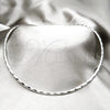 Stainless Steel Basic Necklace, Twist Design, Polished, Rhodium Finish, 04.116.0119 (Thickness, 17 Inches Length)