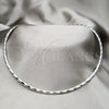 Stainless Steel Basic Necklace, Twist Design, Polished, Rhodium Finish, 04.116.0119 (Thickness, 17 Inches Length)