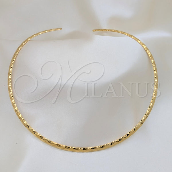 Stainless Steel Basic Necklace, Twist Design, Polished, Rhodium Finish, 04.116.0119.1 (Thickness, 17 Inches Length)