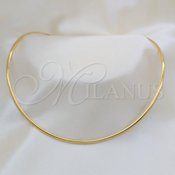 Stainless Steel Basic Necklace, Twist Design, Polished, Golden Finish, 04.116.0121 (Thickness, 17 Inches Length)