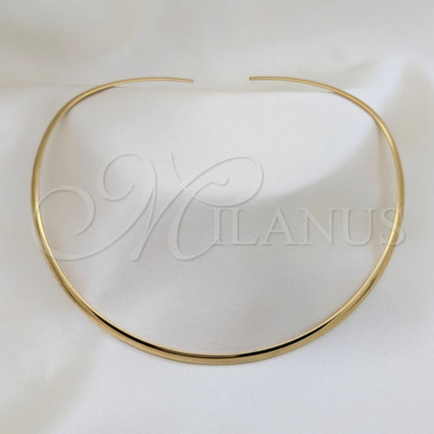 Stainless Steel Basic Necklace, Twist Design, Polished, Golden Finish, 04.116.0123 (Thickness, 17 Inches Length)