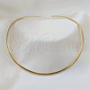 Stainless Steel Basic Necklace, Twist Design, Polished, Golden Finish, 04.116.0123 (Thickness, 17 Inches Length)