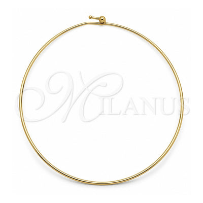 Stainless Steel Basic Necklace, Twist Design, Polished, Golden Finish, 04.116.0111.1 (Thickness, 17 Inches Length)