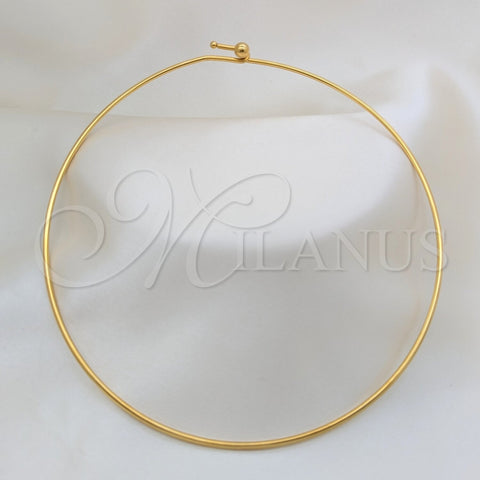 Stainless Steel Basic Necklace, Twist Design, Polished, Golden Finish, 04.116.0111.1 (Thickness, 17 Inches Length)