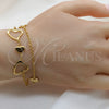 Stainless Steel Fancy Bracelet, Heart Design, Polished, Golden Finish, 03.116.0061.07 (01 MM Thickness, 1 for wholesale, additional product view 3