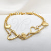 Stainless Steel Fancy Bracelet, Heart Design, Polished, Golden Finish, 03.116.0061.07 (01 MM Thickness, 1 for wholesale, additional product view 4