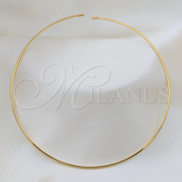 Stainless Steel Basic Necklace, Twist Design, Polished, Golden Finish, 04.116.0120.1 (Thickness, 17 Inches Length)