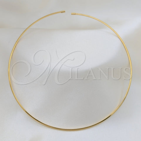 Stainless Steel Basic Necklace, Twist Design, Polished, Golden Finish, 04.116.0120.1 (Thickness, 17 Inches Length)