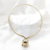 Stainless Steel Fancy Necklace, Ball and Twist Design, Polished, Golden Finish, 04.116.0113.1 (Thickness, 17 Inches Length)