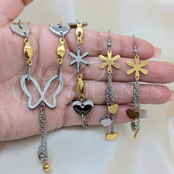Stainless Steel Ring — Necklace Bracelet and Earring Heart and Flower Design — alternate product view — SKU 164000 | Acero Inoxidable anillo — Necklace Bracelet and Earring corazón and flor diseño — SKU 164000