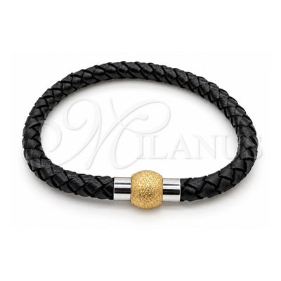 Stainless Steel Fancy Bracelet, Polished, Two Tone, 03.116.0065.08 (01 MM Thickness, 1 Inches Length)