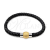 Stainless Steel Fancy Bracelet, Polished, Two Tone, 03.116.0065.08 (01 MM Thickness, 1 Inches Length)